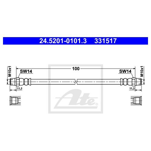 Ate Трубки тормозные, арт. 24520101013, 1 шт. #1