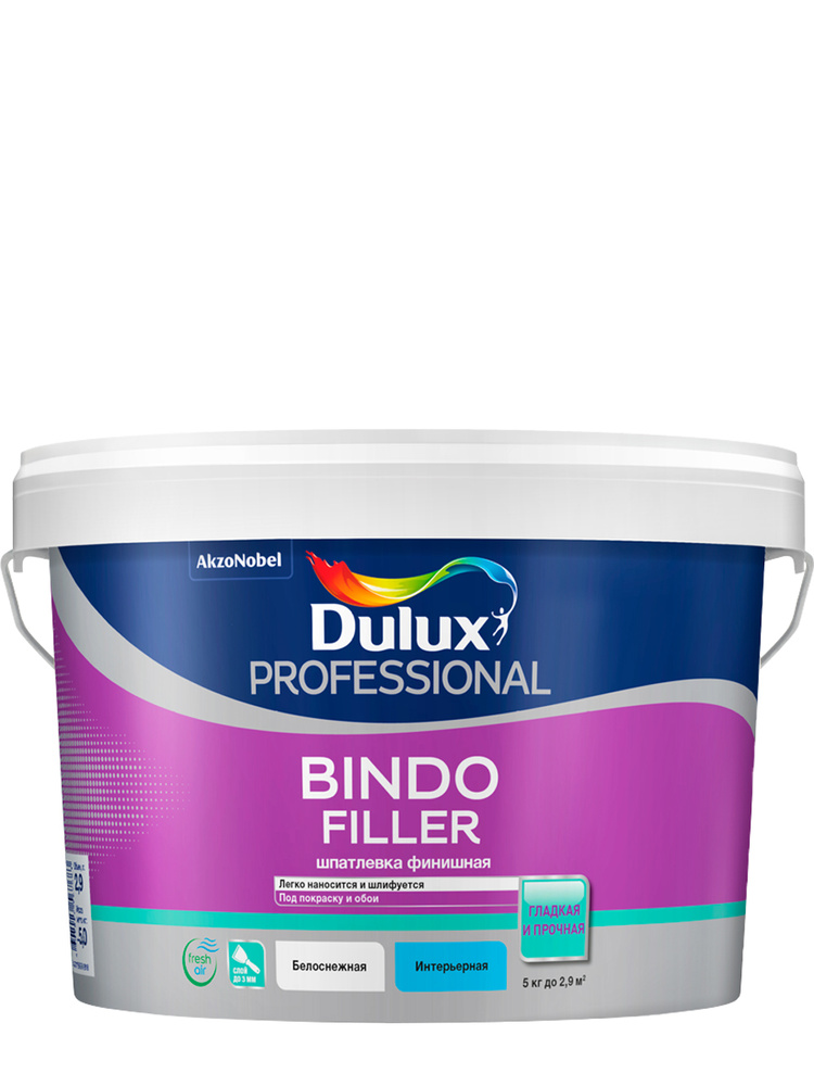 Шпатлевка для стен и потолков Dulux Professional Bindo Filler финишная 2,9 л / 5 кг.  #1