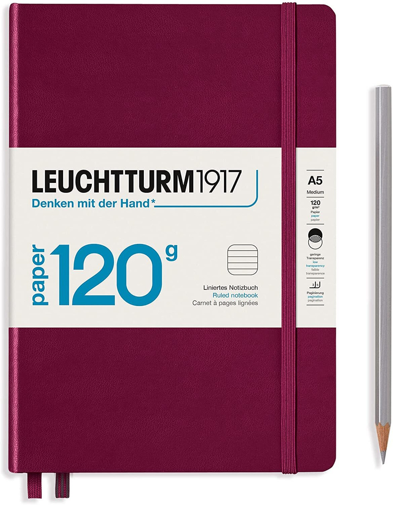Блокнот Leuchtturm Edition 120g А5 (14.5x21см.), 120г/м2, 203 стр. (102 л.), в линейку, твердая обложка #1