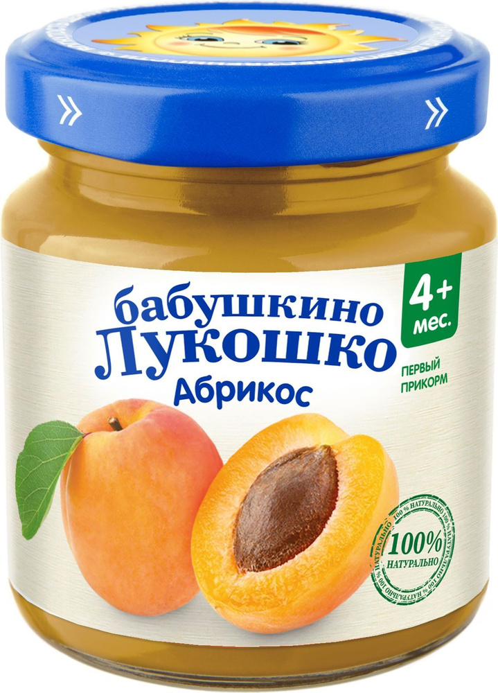 Пюре фруктовое Бабушкино лукошко с 4 месяцев, абрикос, 100 г  #1