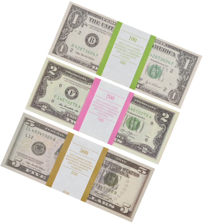 Набор 5 Сувенирные деньги - один, два и пять долларов #1