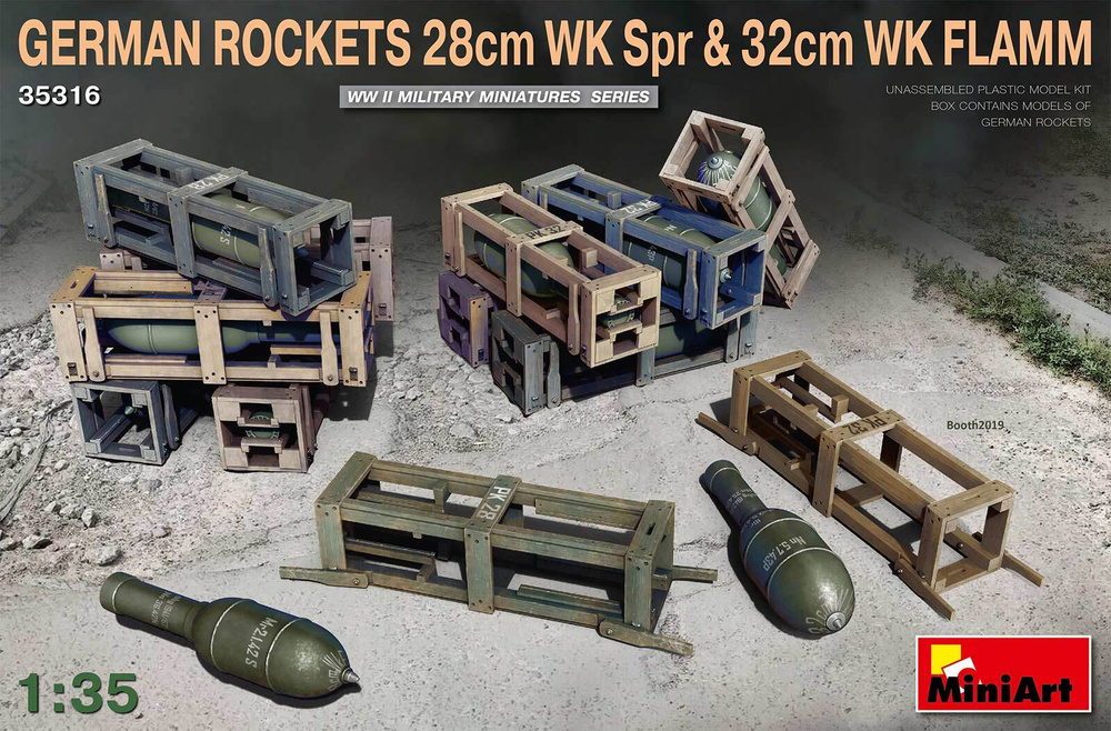 MiniArt Немецкие снаряды 28 см WK Spr и 32 см WK Flamm, 1/35, Сборная модель  #1