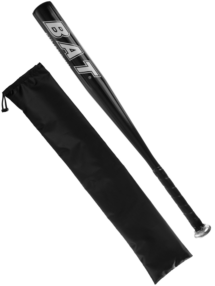 Бита бейсбольная алюминиевая Fitroots Bat 25"(63 см), чехол в комплекте, черная  #1