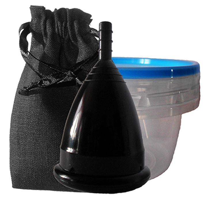 Менструальная чаша CupLee в контейнере для стерилизации / цвет черный/ размер L  #1