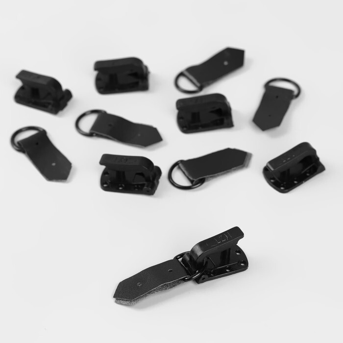 Крючки пришивные, пластиковые, для верхней одежды, 5 x 1,5 см, 6 шт, цвет чёрный  #1
