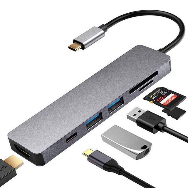 переходник для macbook, usb hub, 6-в-1 #1