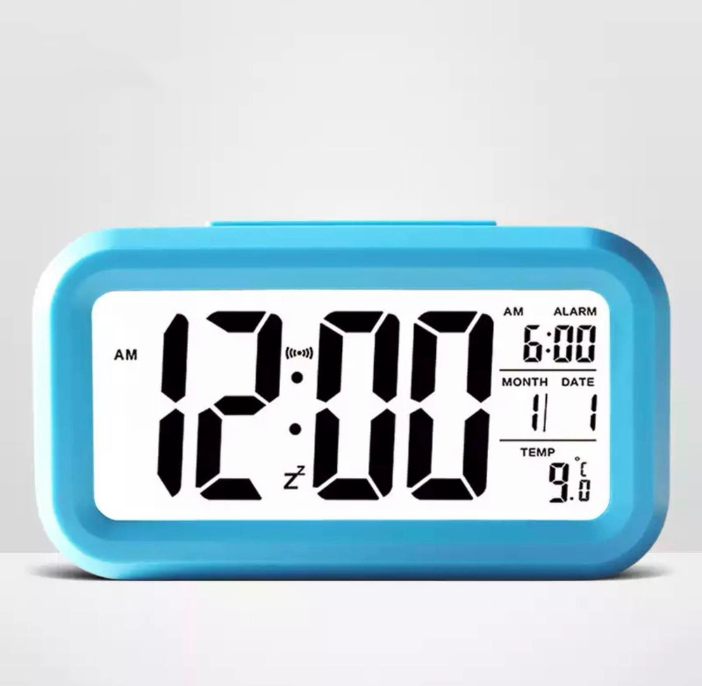 Многофункциональные настольные часы MyPads с подсветкой крупными цифрами будильником датой термометром #1