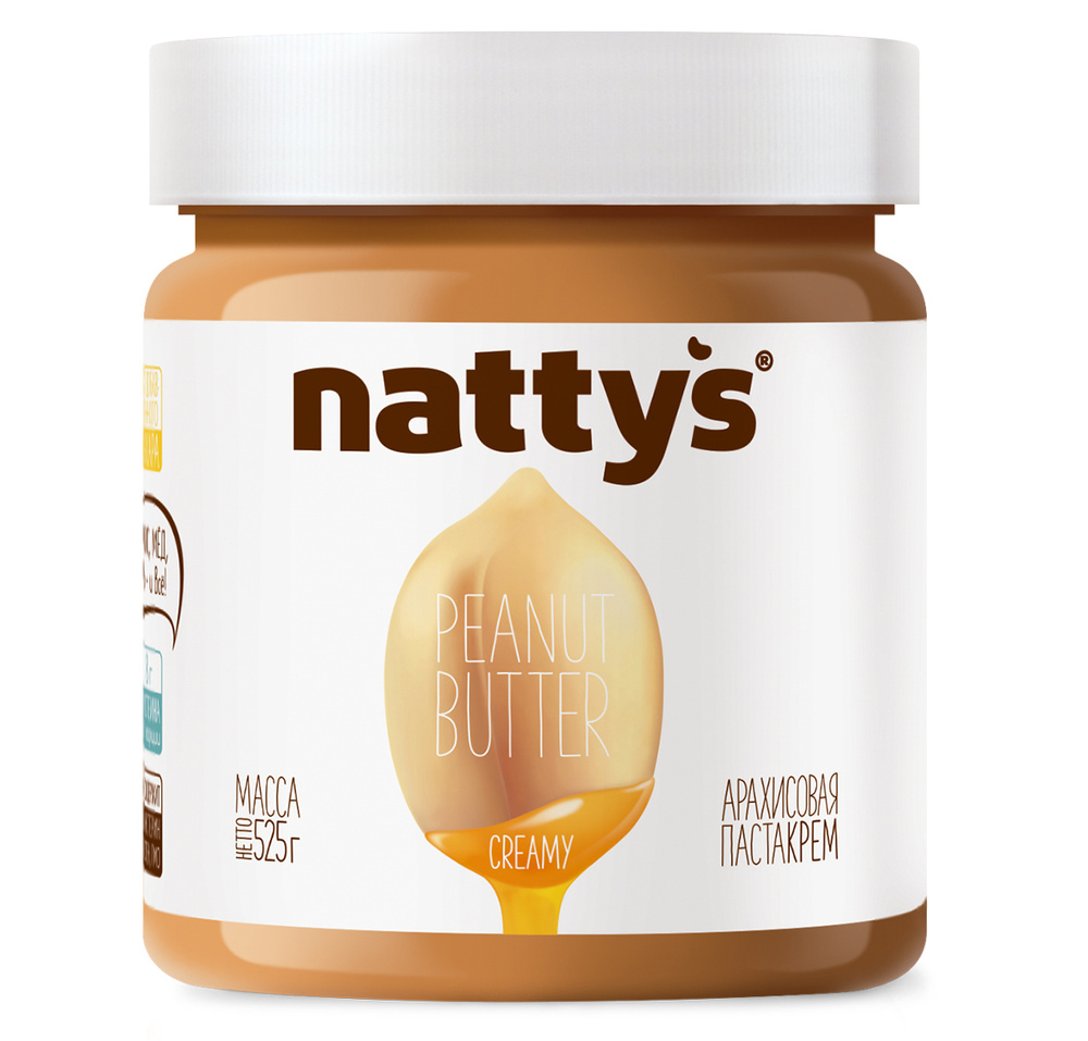Арахисовая паста Nattys CREAMY с мёдом, 525 г #1