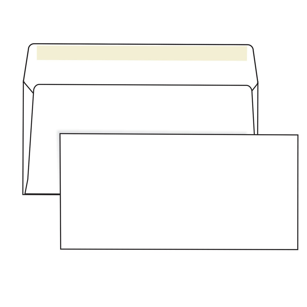 Конверты Е65 (110х220 мм), клей, 80 г/м2, КОМПЛЕКТ 1000 шт., 1ед. в комплекте  #1