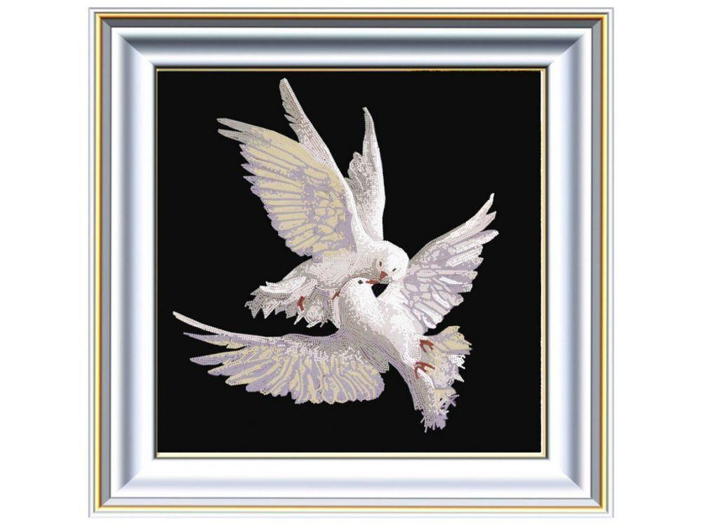 Рисунок на ткани Конёк "Пара голубей", 40x40 см #1