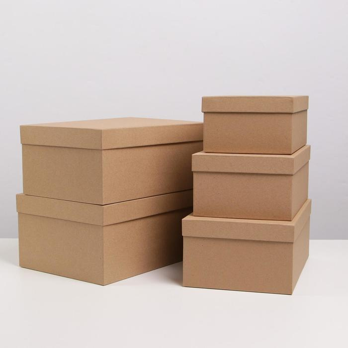 Набор подарочных коробок 5 в 1 "Крафт", 22 х 14 х 8.5 - 32.5 х 20 х 12.5 см  #1