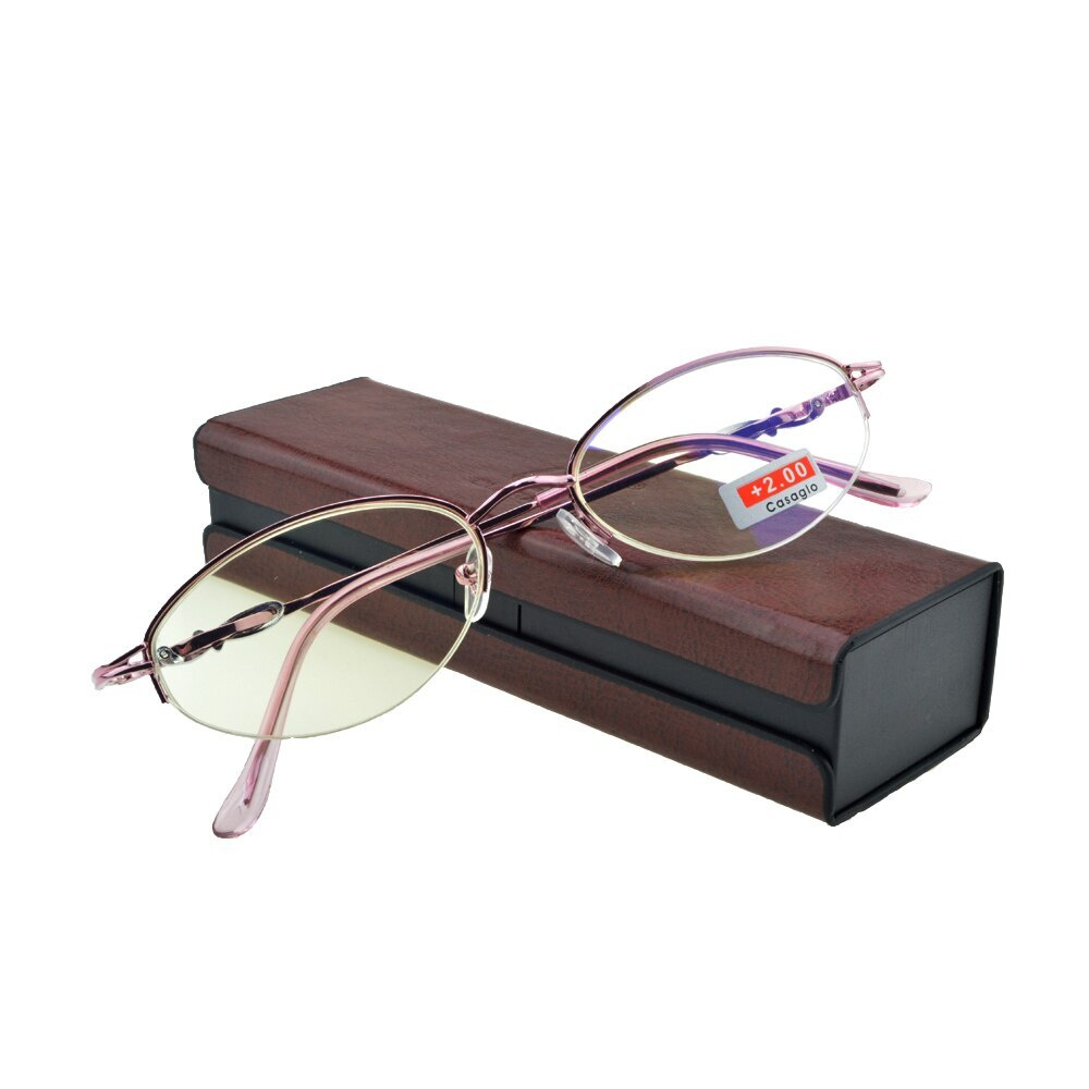 Овальные очки для чтения блокирующие синий свет с оправой из сплава ...