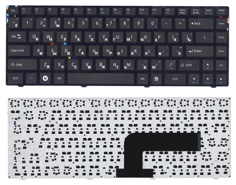 Клавиатура для ноутбука DNS Pegatron B14Y, Clevo W740 черная с рамкой  #1