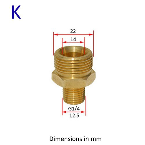 Металлический латунный адаптер М22-1/4, переходник для пенной насадки, для мойки высокого давления  #1