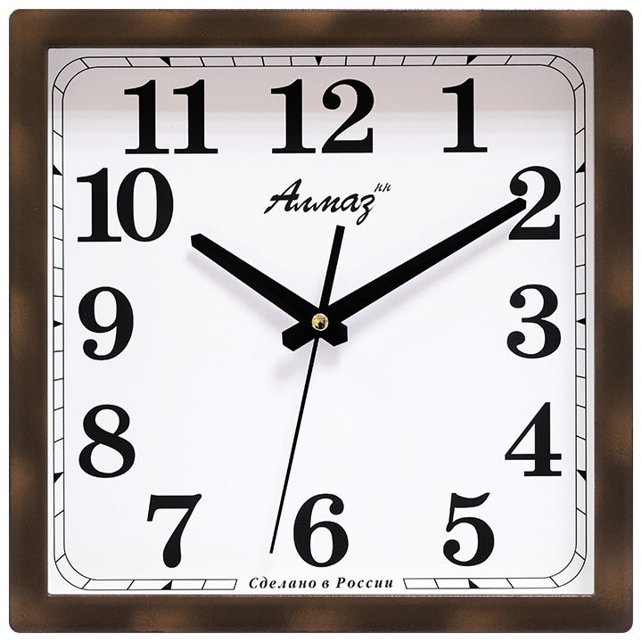 Часы настенные АлмазНН 28.5 см бесшумные с крупными цифрами K20  #1
