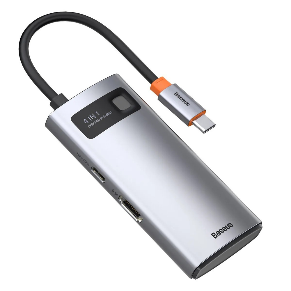 Хаб USB-концентратор Baseus Series 4 в 1 Type-C HUB Docking Station Серый (CAHUB-CY0G)  #1