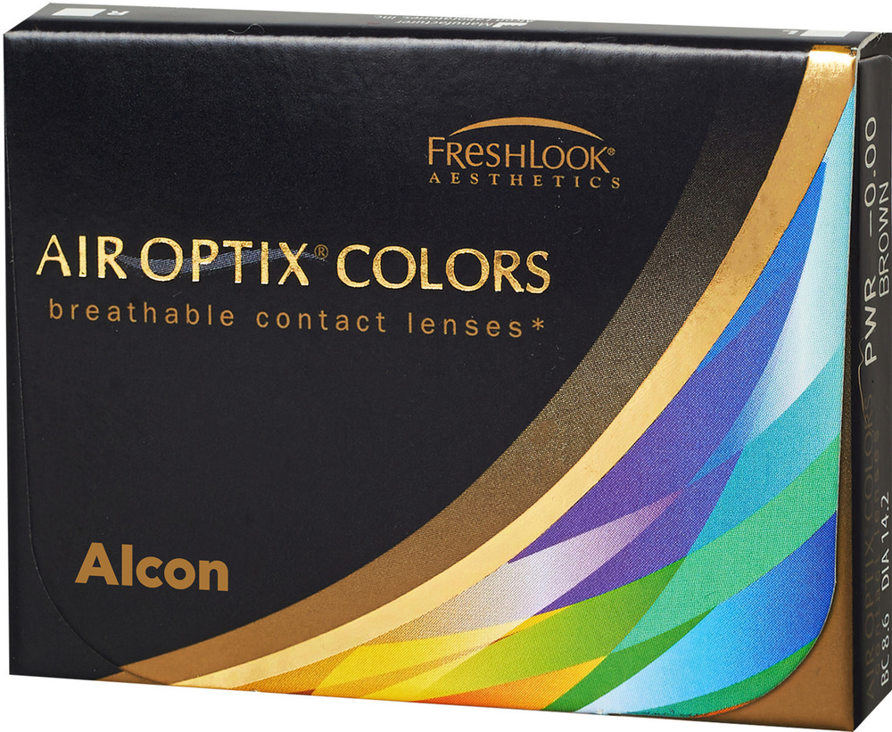 Цветные контактные линзы ALCON, AIR OPTIX COLORS, STERLING GREY, ежемесячные, 0.00 / 14.2 / 8.6 / 2 шт. #1