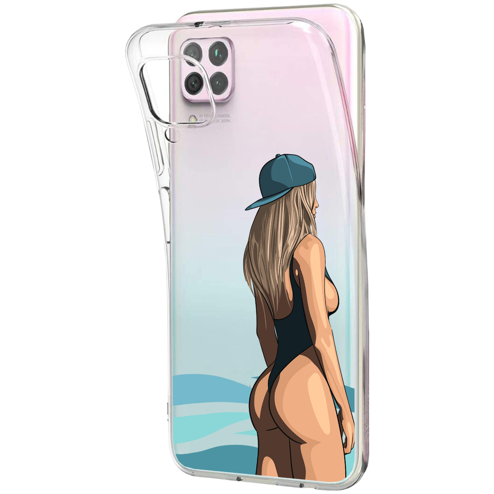 Силиконовый чехол для Huawei P40 Lite (Хуавей П40 Лайт), Девушка 18010000041 - к