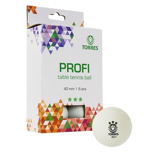 Мячи для настольного тенниса TORRES 3* Profi x6, White #1