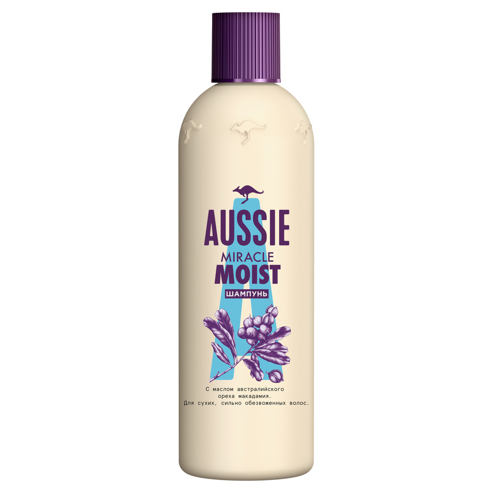 AUSSIE Шампунь Miracle Moist с маслом ореха макадамия для сухих и поврежденных волос, 300 мл  #1