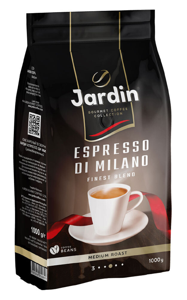 Кофе в зернах Jardin Espresso di Milano, ЖАРДИН Эспрессо ди Милано зерно, арабика, робуста, 1 кг  #1