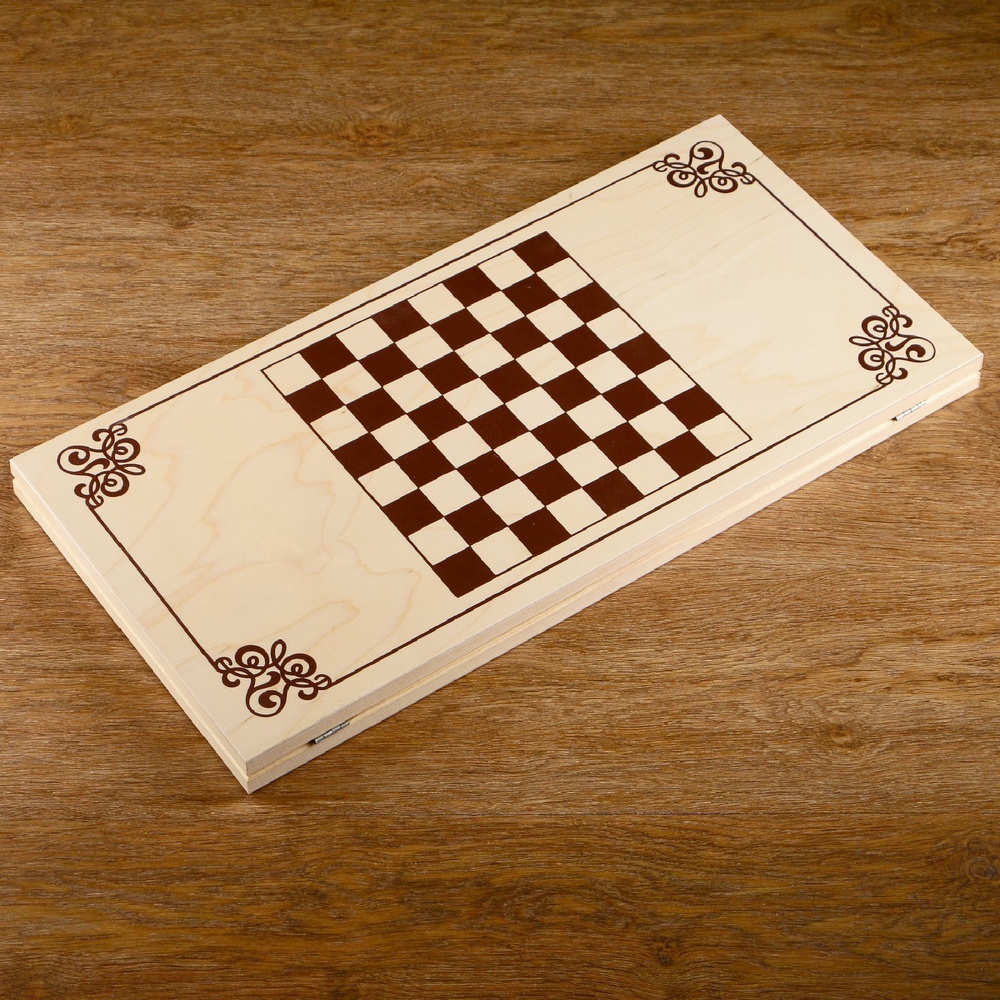 Настольная игра 2 в 1 "Витки": шашки, нарды, доска 60 х 60 см #1
