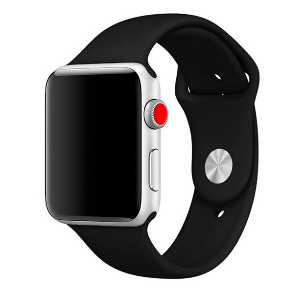 Ремешок для Apple Watch, силиконовый 38/40 мм / Ремешок для смарт часов (черный)  #1