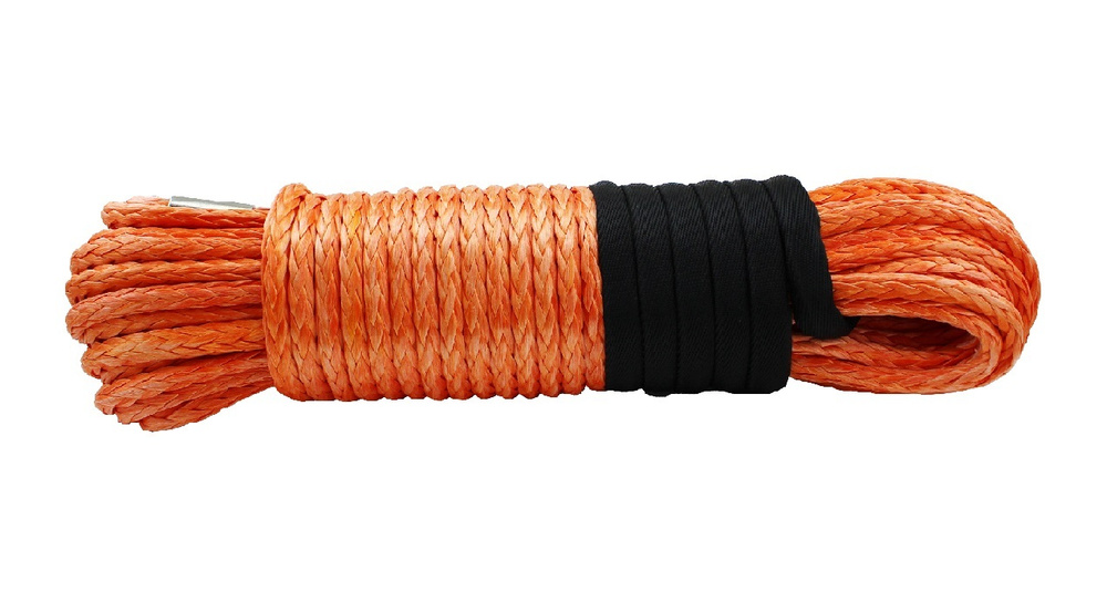 Трос для лебедки синтетический (оранжевый) с коушем (10 мм х 28 м / 9 тонн) (RedBTR / 899010)  #1
