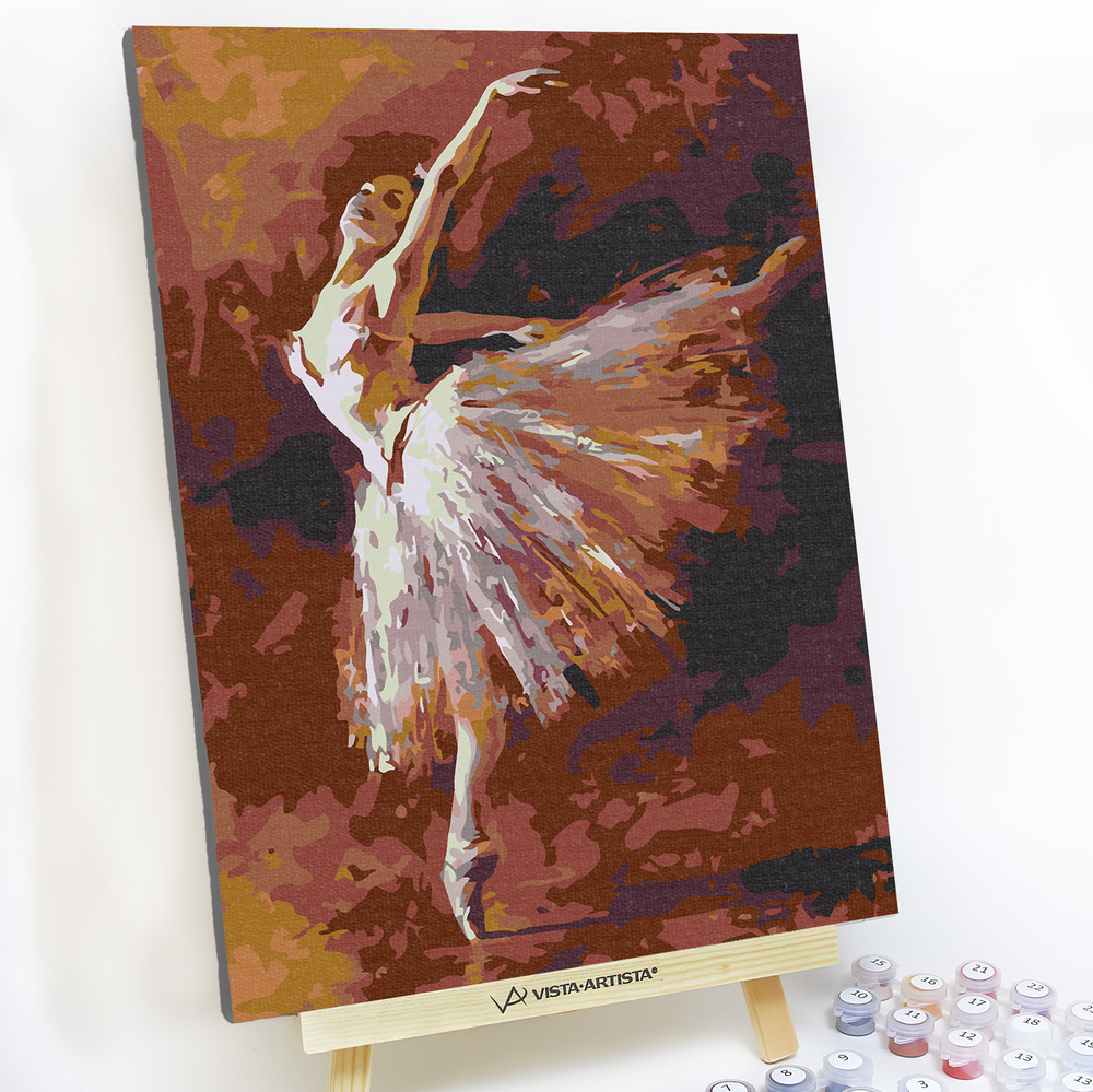 Картина по номерам, холст на подрамнике - Балерина в пачке - Девушка 30x40 см.  #1