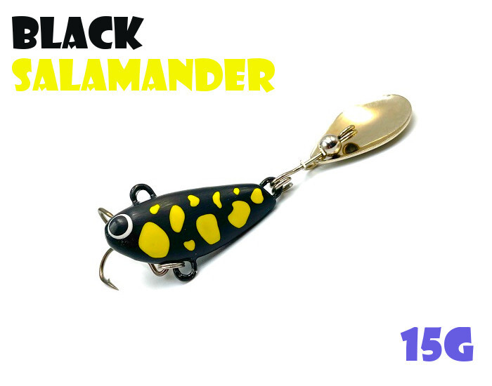 Тейл-Спиннер Uf-Studio Buzzet Bullet 15g #Black Salamander #1