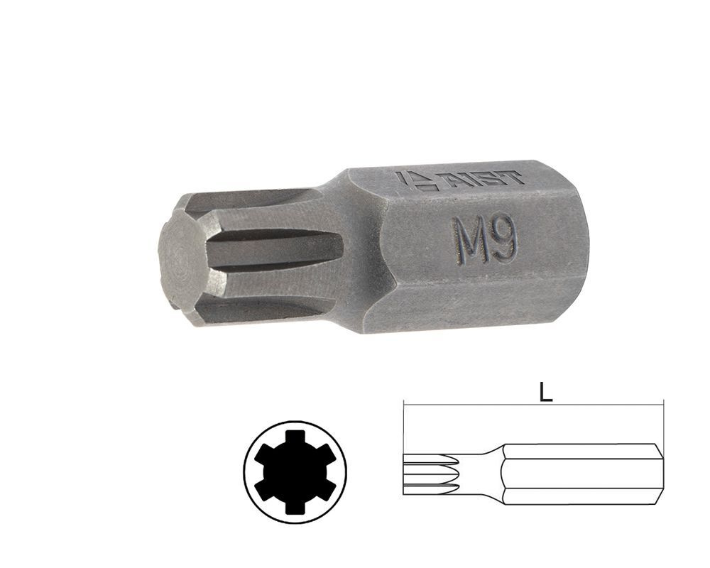 Бита RIBE (райб) M9 10мм короткая 30мм AIST 1323009R насадка Рибе RM9 #1