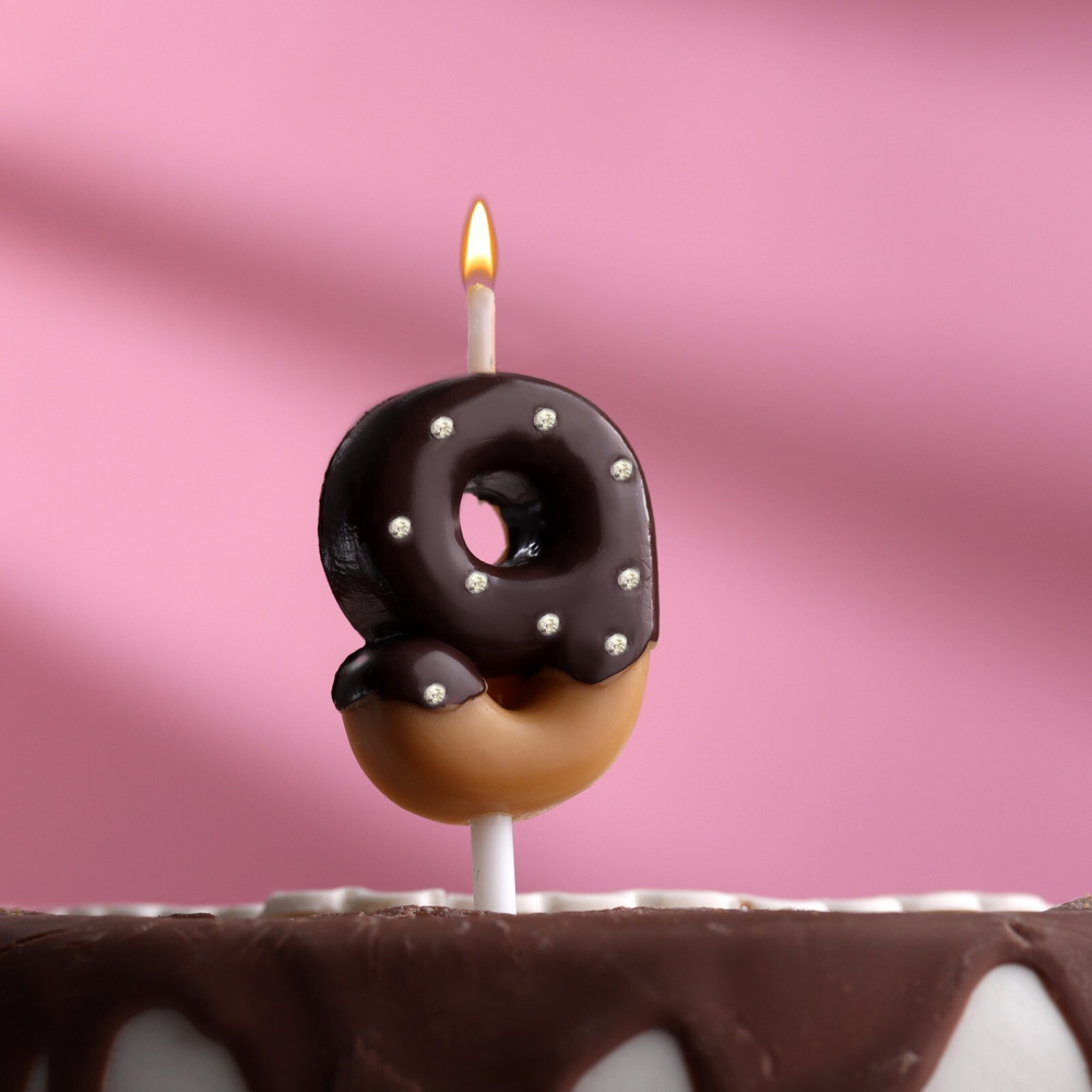 Свеча в торт Страна Карнавалия "Шоколадная глазурь", цифра 9  #1