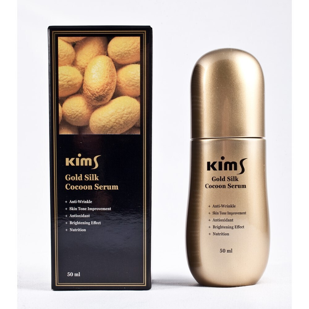 Kims Gold Silk Cocoon Serum Сыворотка антивозрастная для лица с протеинами кокона шелкопряда, 50мл  #1