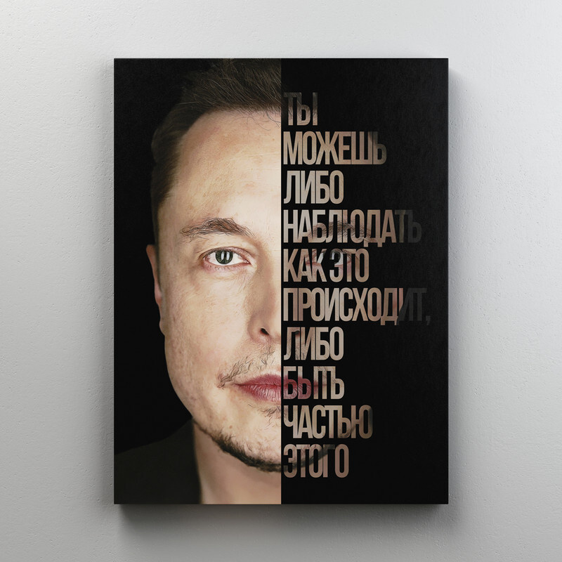 Интерьерная картина на холсте "Мотиватор - Илон Маск" размер 30x40 см  #1