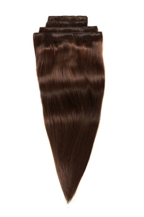 Натуральные волосы на заколках тон 4 коричневый 60 см 140г  #1