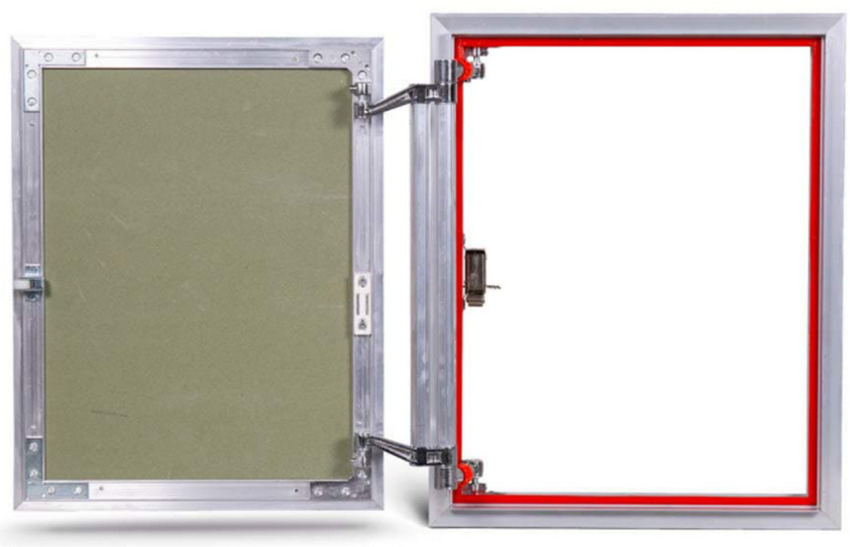 Люк ревизионный под плитку нажимной Практика Евроформат АТР 400-500 мм, алюминиевый, скрытый  #1