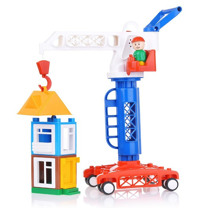 Кран башенный в наборе с конструктором "Строим дом" (Детский сад)  #1