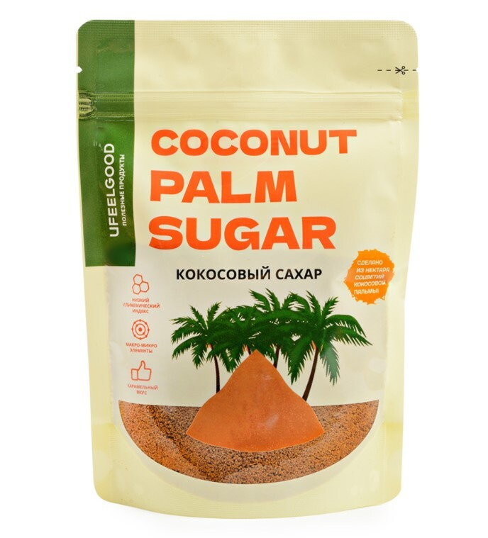 Сахар UFEELGOOD кокосовый нерафинированный БИО 200 г зип-пакет Индонезия Веганский  #1