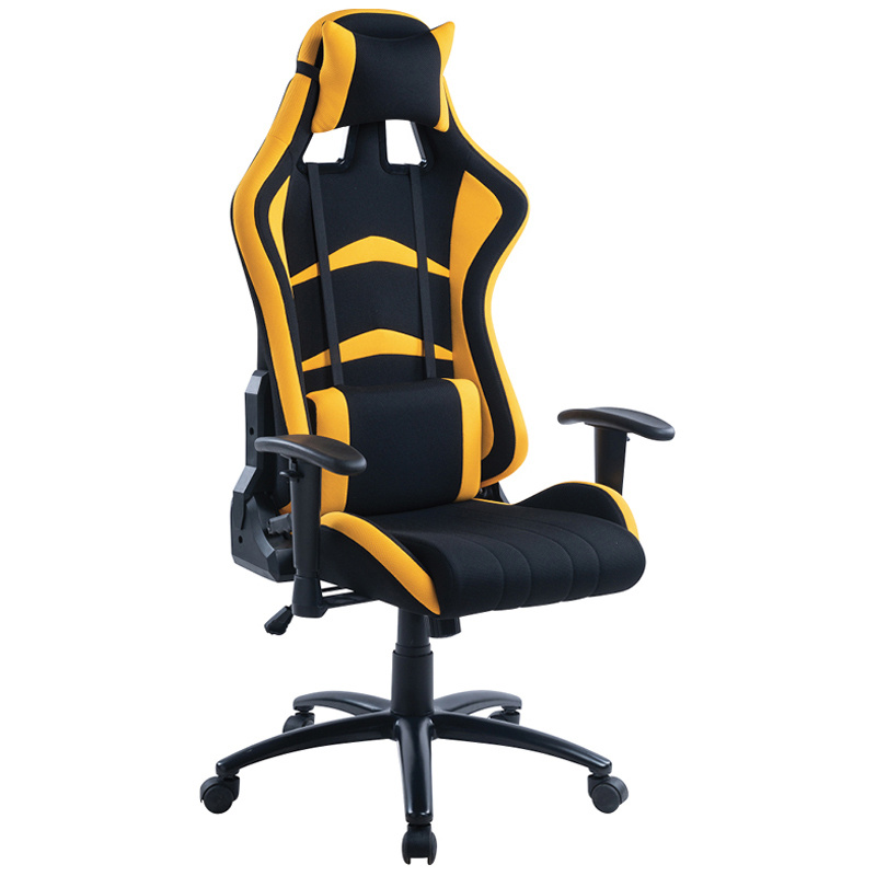 Кресло игровое Helmi HL-G07 "Pointer", ткань черная/желтая, 2 подушки  #1