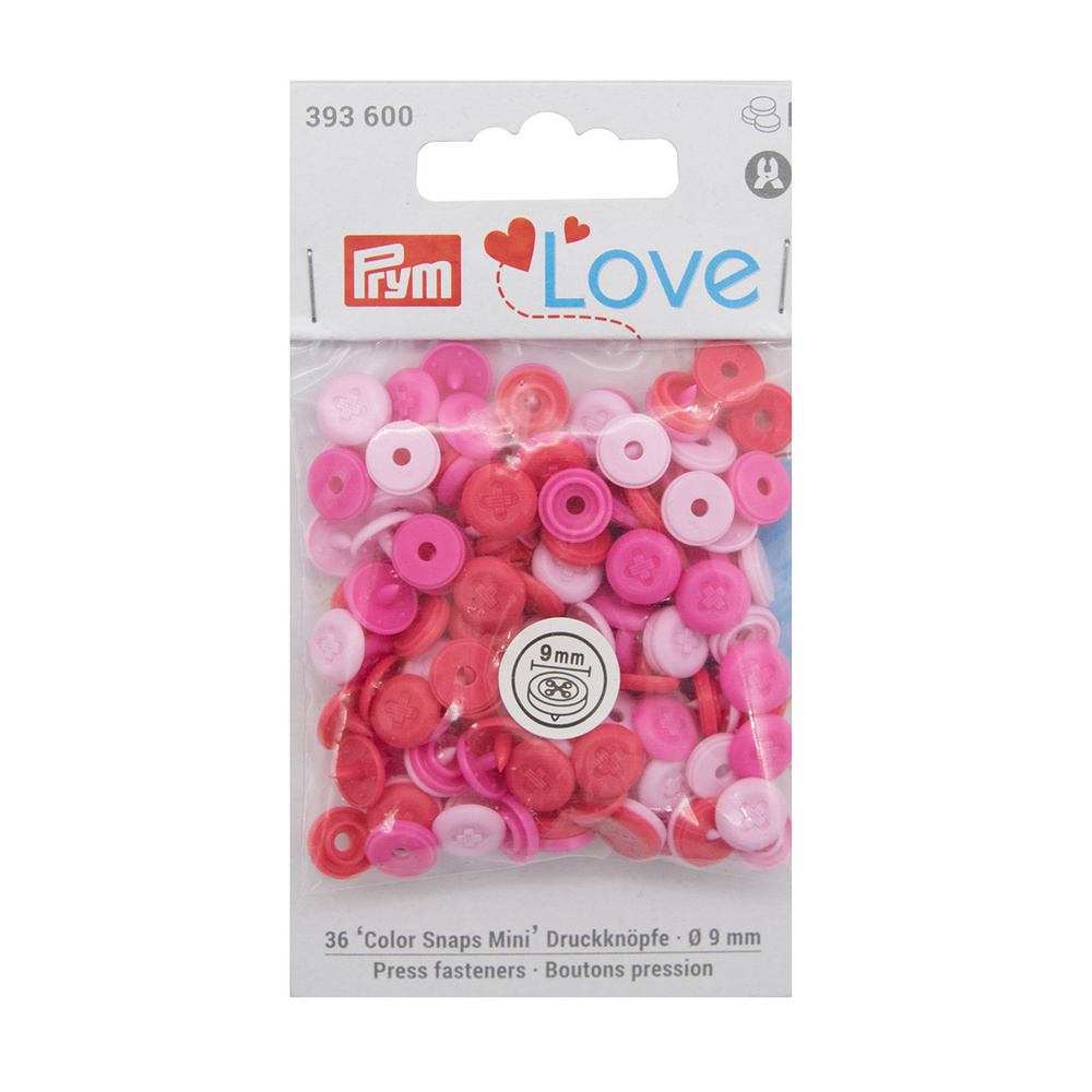 393600 Кнопки ColorSnapsMini имитация стежка Prym Love, розовый 36шт Prym  #1