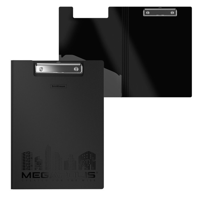 "ErichKrause". Папка-планшет "Megapolis" пластиковая А4, чёрная. 1 штука. 50142.  #1