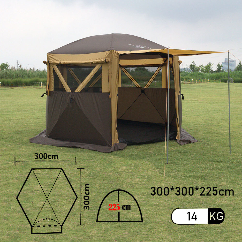 Шестиугольный полуавтоматический шатер с полом Mimir2905-S / Шатер туристический 300х300х225 см (один #1