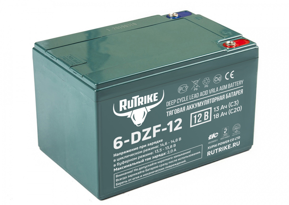 Тяговый аккумулятор RuTrike 6-DZF-12 (6-F-12) (12V12A/H C2) #1