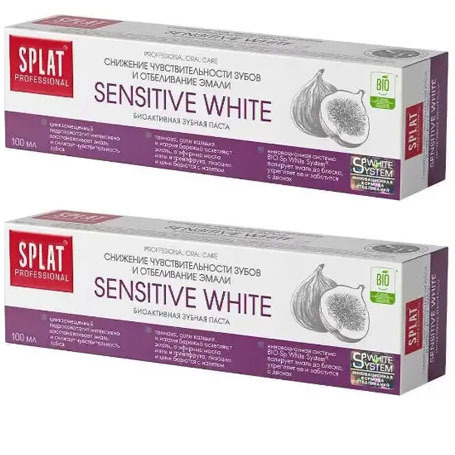 Зубная паста Splat Professional Sensitive White, отбеливание и снижение чувствительности зубов, с экстрактом #1