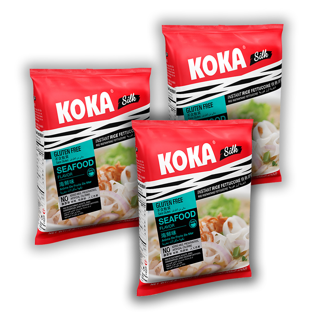 Рисовая лапша быстрого приготовления без глютена KOKA Silk, со вкусом Морепродуктов, 3 шт.  #1