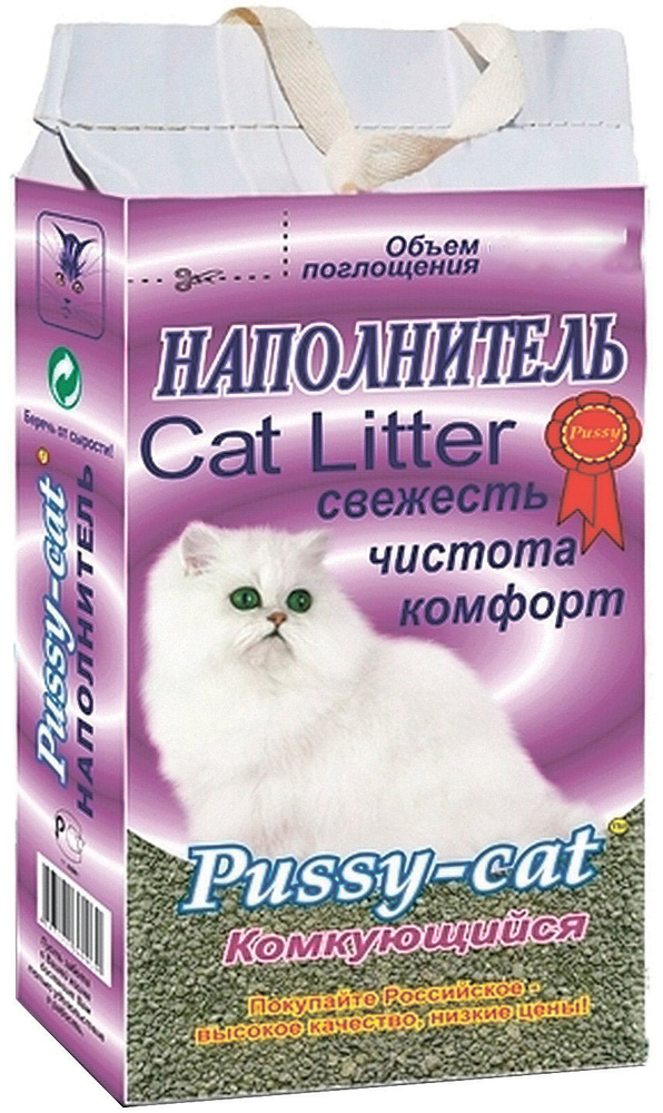 Наполнитель Pussy-Cat Cat Litter для кошек, комкующийся, 10 л, 7 кг #1