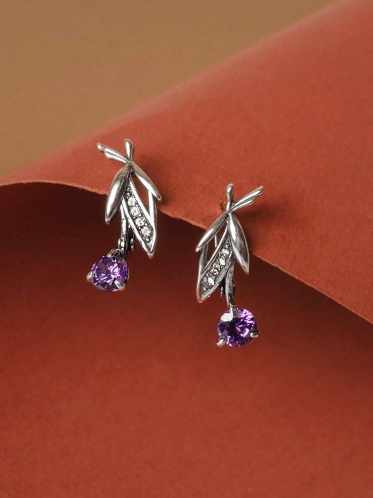 Ювелирная бижутерия, серьги, покрытые серебром с фианитом и ювелирным ...