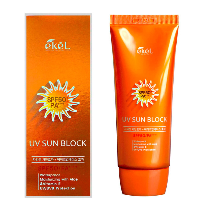 EKEL Солнцезащитный крем с экстрактом алоэ 70мл UV Sun Block SPF 50  #1