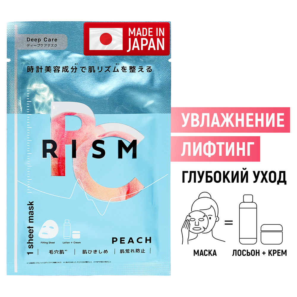 RISM Японская маска для лица тканевая / Увлажнение + Лифтинг, разглаживание морщин / с экстрактом листьев #1