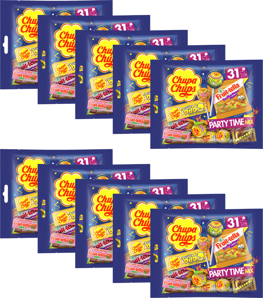 Набор кондитерских изделий Chupa Chups Party Time Mix 380 г в упаковке, комплект 10 упаковок по 380 гр. #1